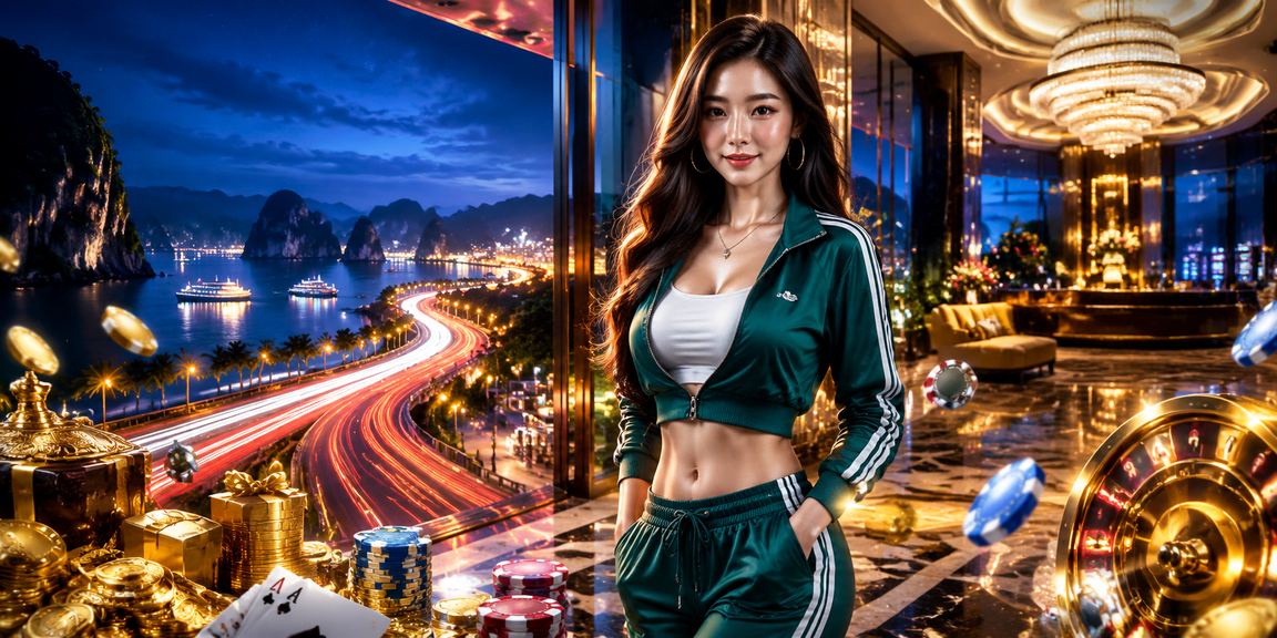 Cảnh vịnh Hạ Long rực rỡ ánh đèn neon biểu trưng cho bảo mật hiện đại tại p50